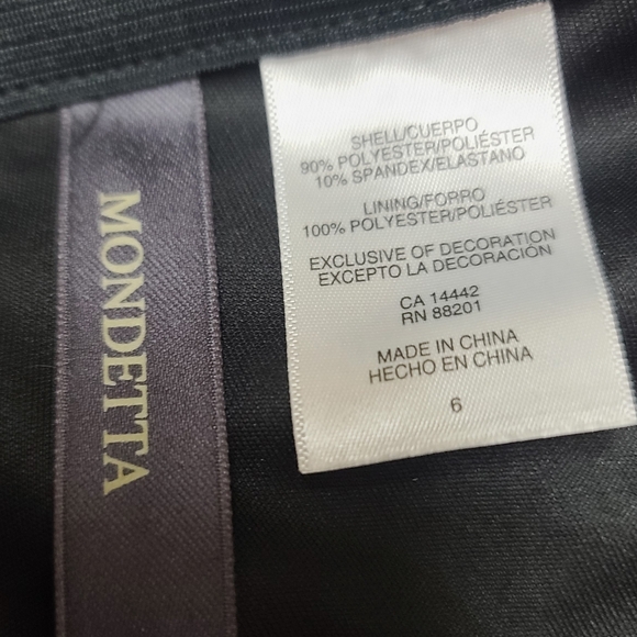 Mondetta Nwt Size 6 Black Lined Tailored Straight Leg Pants - Picture 4 of 11